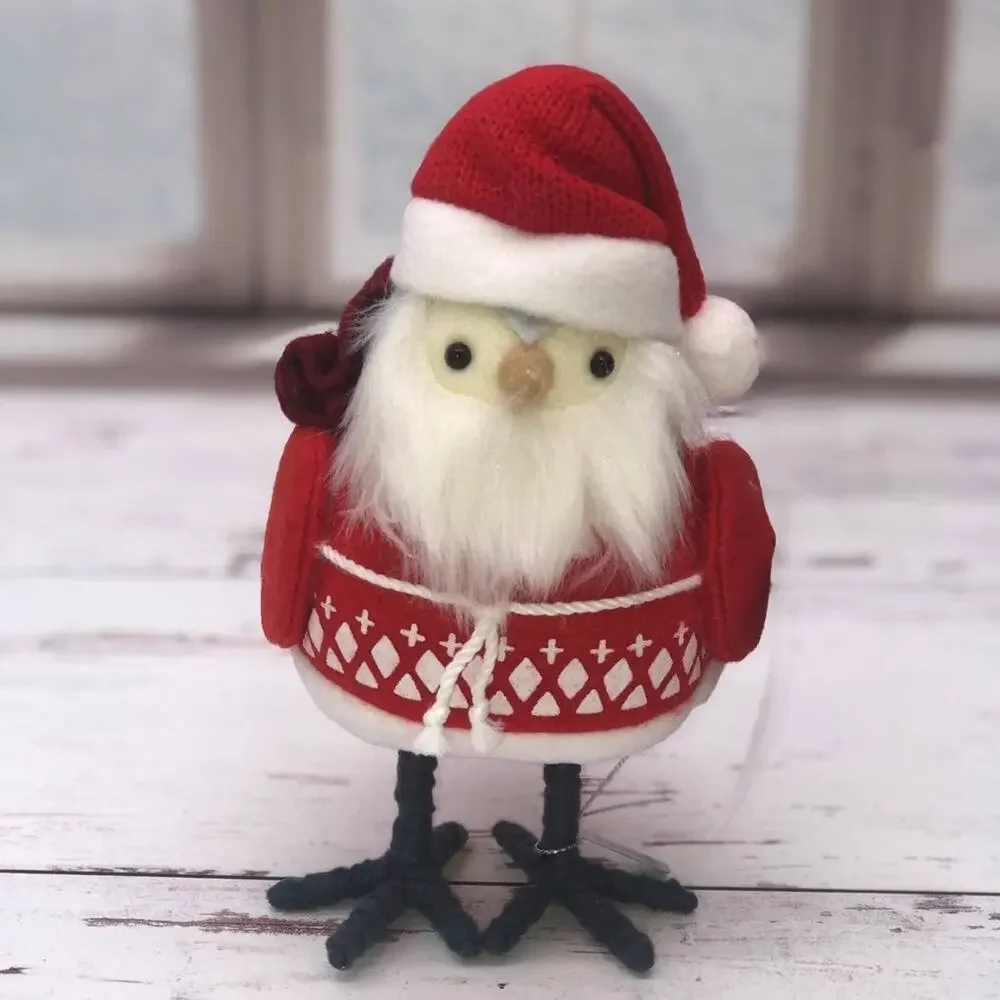 New Target Wondershop Christmas Felt Fabric Santa Claus Bird Koselig 2022